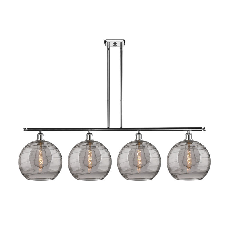 Luminaire suspendu pour îlot de cuisine 4 lumières Ellington, Chrome poli