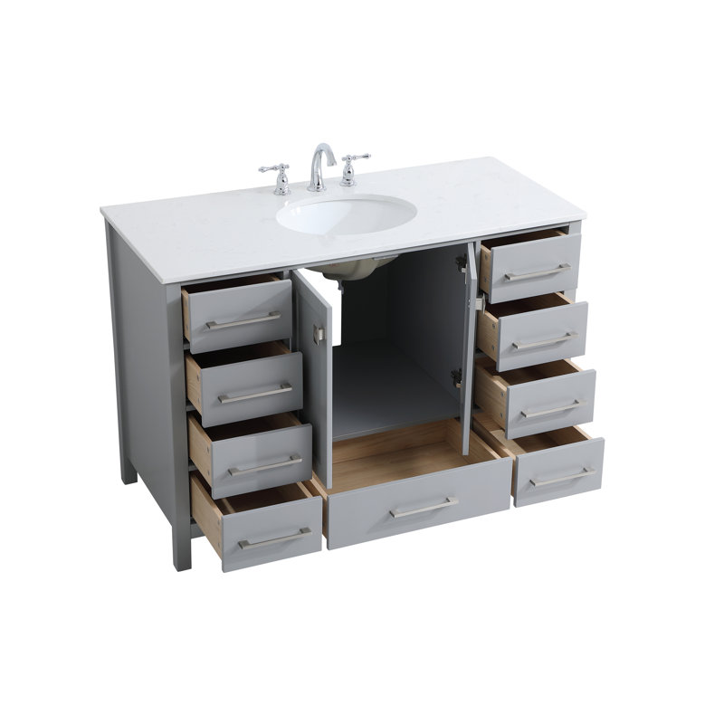Ensemble de meuble-lavabo simple 48 po Irene, Gris