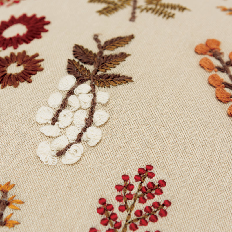  Housse de coussin carré en coton et insert, Naturel / brun
