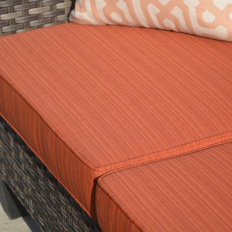 Sturgill 6 Piece Rattan Sofa Seating Group With Cushions, Orange