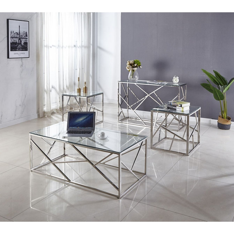 Yides 48'' Glass Top Console Table