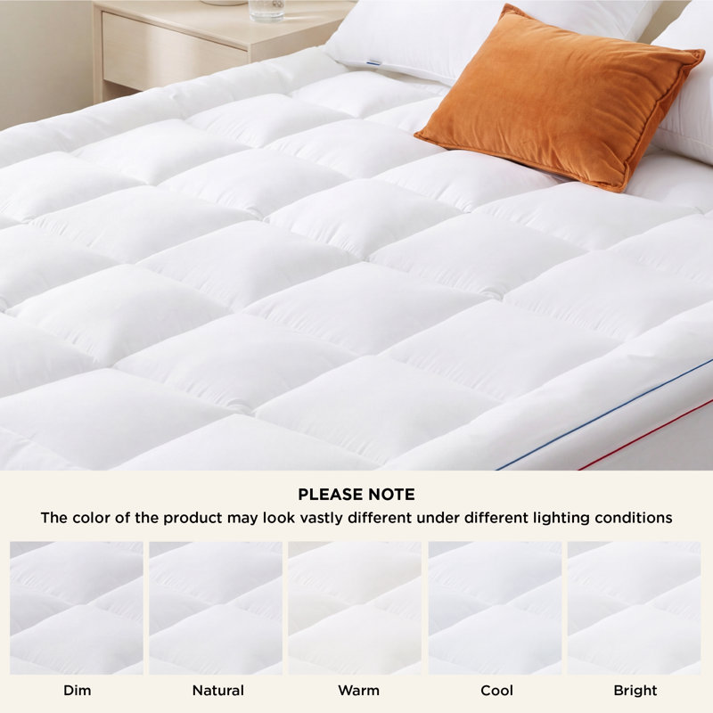Surmatelas - housse de surmatelas avec poches profondes, Double, Blanc