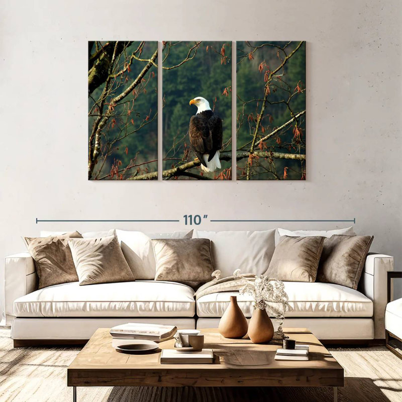 Brampt Perched Canadian Bald Eagle, 48" H x 74" W