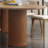 Brown Half-circle Solid Wood Dining Table-933523917