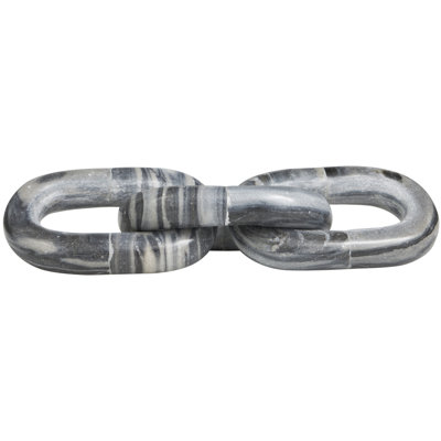 Marble Handmade Geometric 3 Link Chain Decorative Sculpture