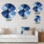 «Blue Minimal Curves - Abstract Shapes», décoration murale ronde en métal-1893770848
