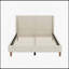 Lit plateforme tapissier luxueux en velours avec pieds robustes en noyer pour un confort ultime-1777703871