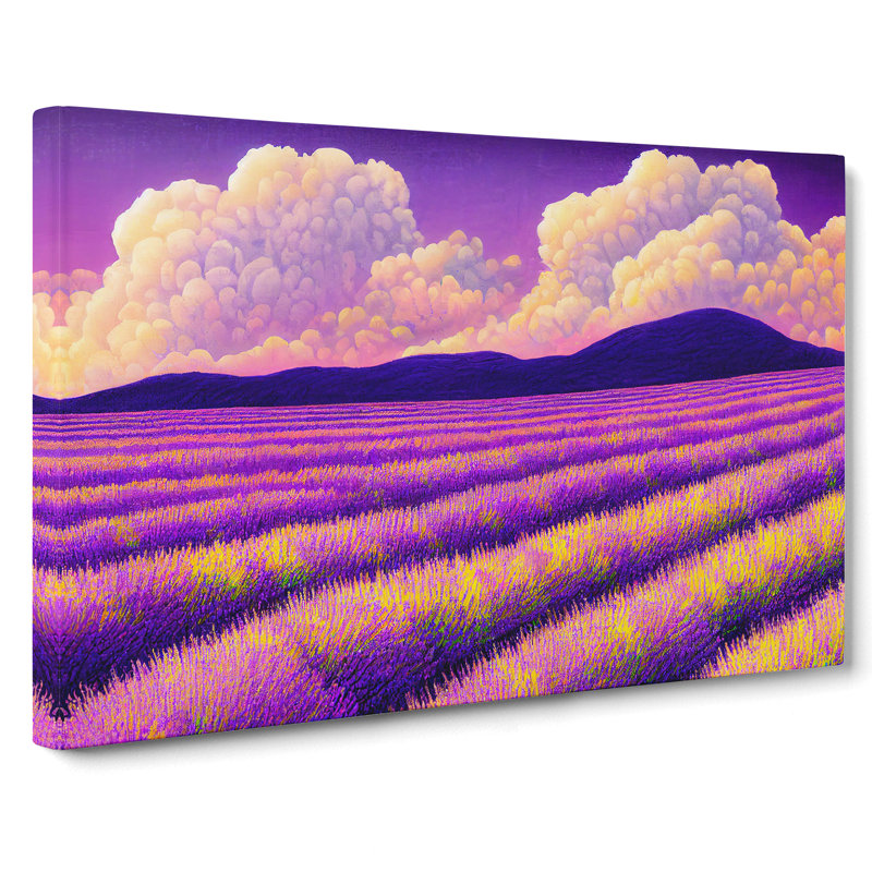 Exquisite Lavender Flower Field - Wrapped Canvas, 40cm H x 60cm W x 3cm D