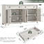 Buffet blanc de 150 cm de large, meuble de rangement avec tiroir, coin café pour cuisine et salon-998293937