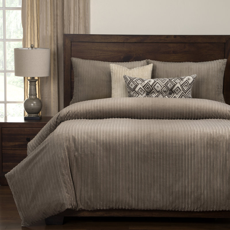 Ensemble de housse de couette et de coussins Downy Plush, Lit double, Gris