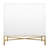 White 2 - Door Modern Accent Cabinet With Tapered Metal Feet, Smooth Finish And Contemporary Design Sense, Brass X Legs, Stable Support, Easy Setup, Ideal For Living Room Decor Function Clean