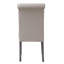 Ensemble de deux chaises d'appoint de salle à manger capitonnées en lin et bois massif beige et gris
