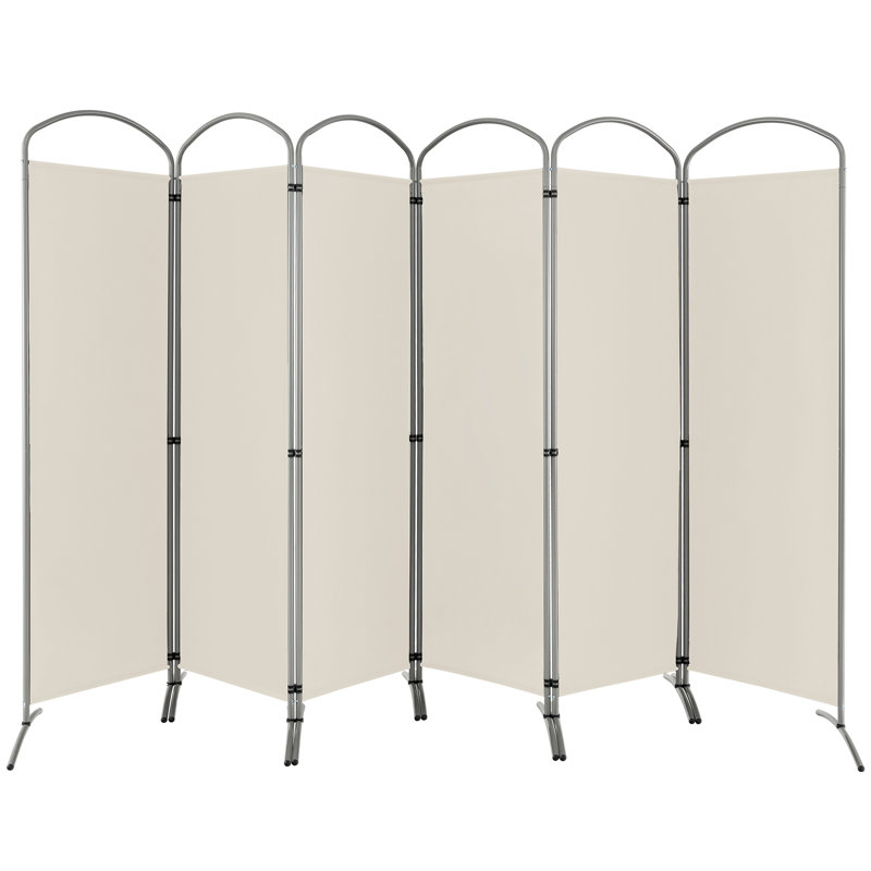 Anayiah 221cm W x 188cm H Folding Room Divider, 4, White