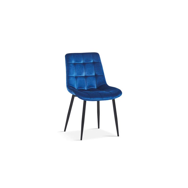 Greilickville 47cm H Polyester Upholstered Metal Side Chair, Blue