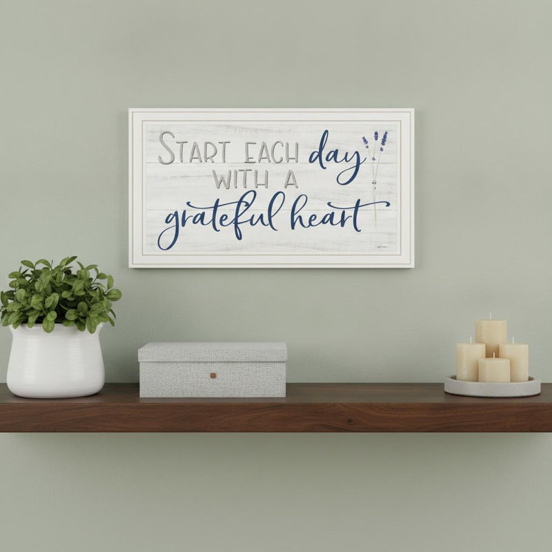 Grateful Heart White Framed Print Wall Art