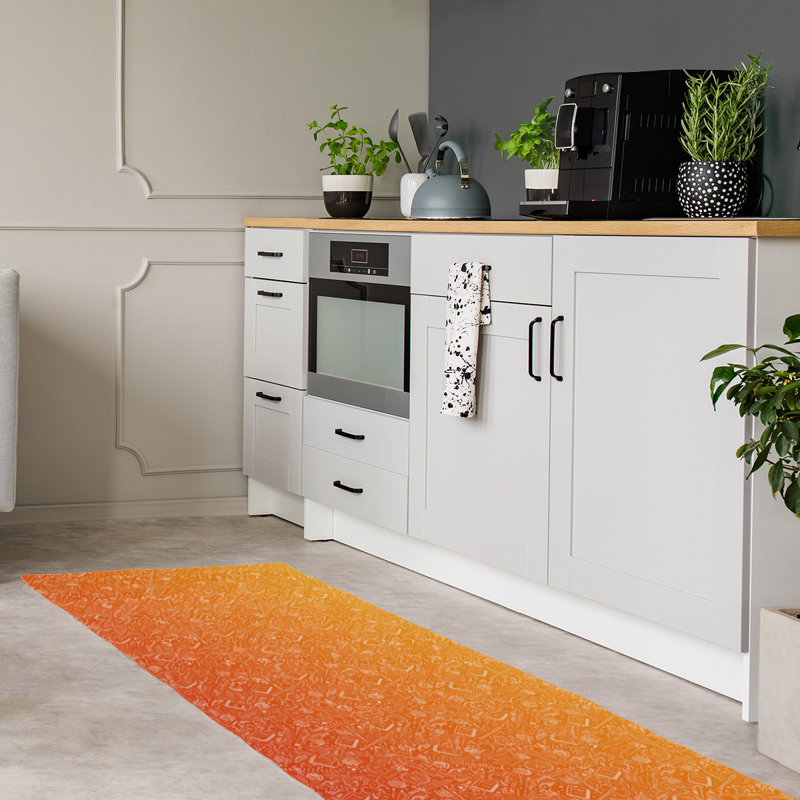 Tapis de zone jaune/orange dégradé, Tapis de couloir 2 pi 6 po x 8 pi