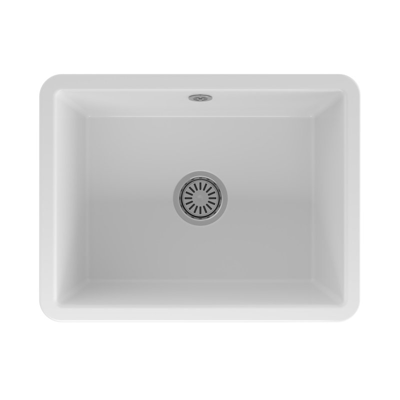 Mataro II Undermount White Ceramic Single Bowl Kitchen Sink