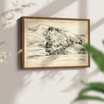 Dessin de montagne II - reproduction encadrée - réarmable