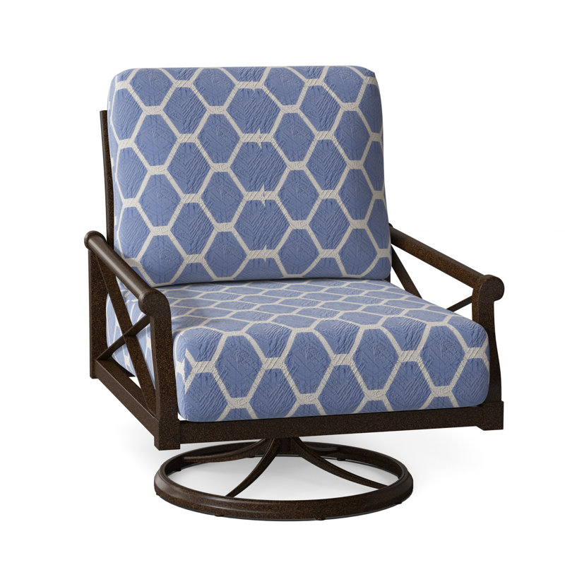 Andover Outdoor Rocker Chair, Canvas Bird's Eye Sunbrella® Canvas, Chestnut Brown