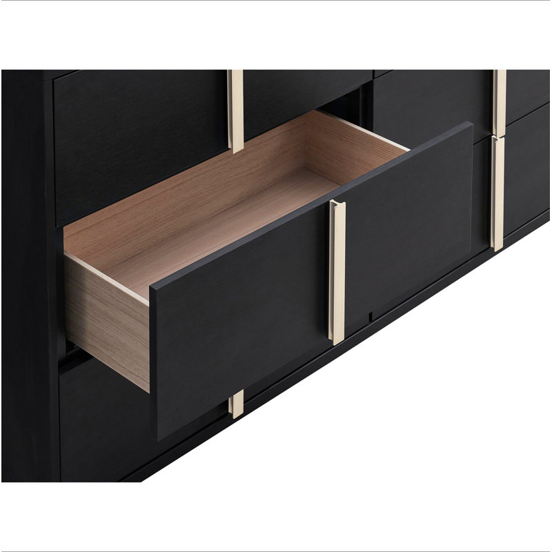 Commode 6 tiroirs Medici, Noir
