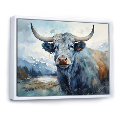 «Blue and Gray Yak», reproduction d'art sur toile