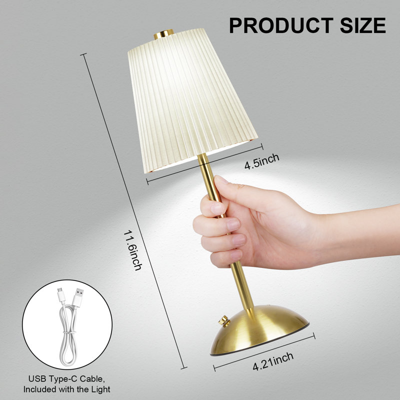 Dimmable Table Lamp Cordless Rechargeable Touch Control LED Desk Lamp for Bedroom Dining Table Counter