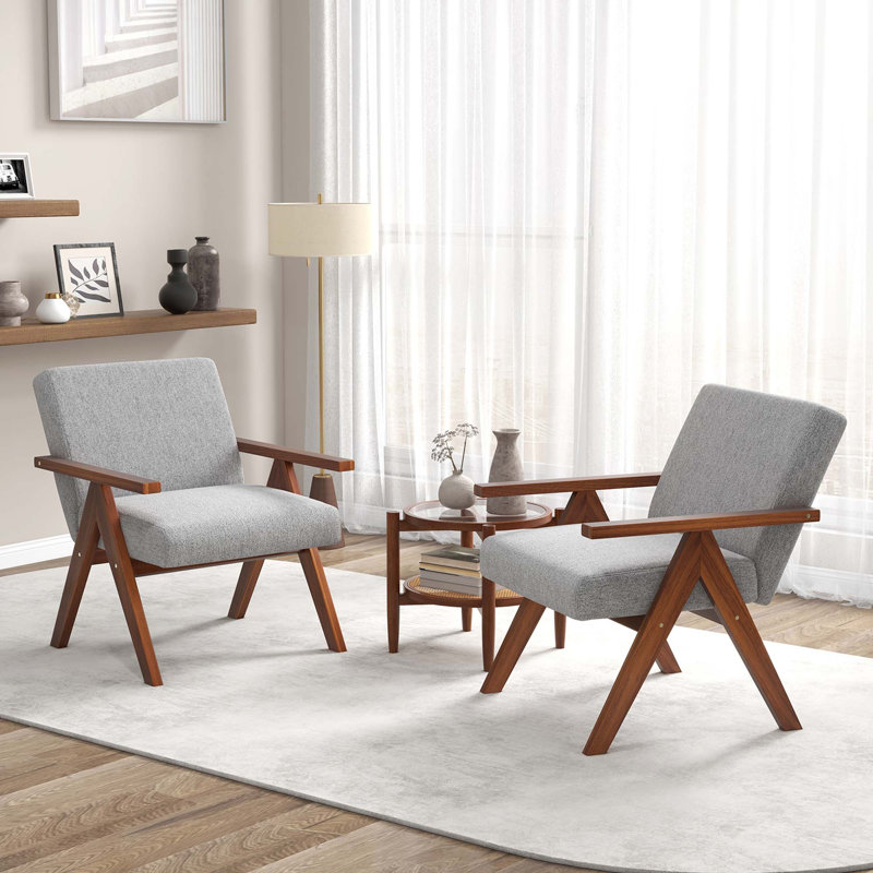 Fauteuil de 27 po de large Kiraz, Lin gris