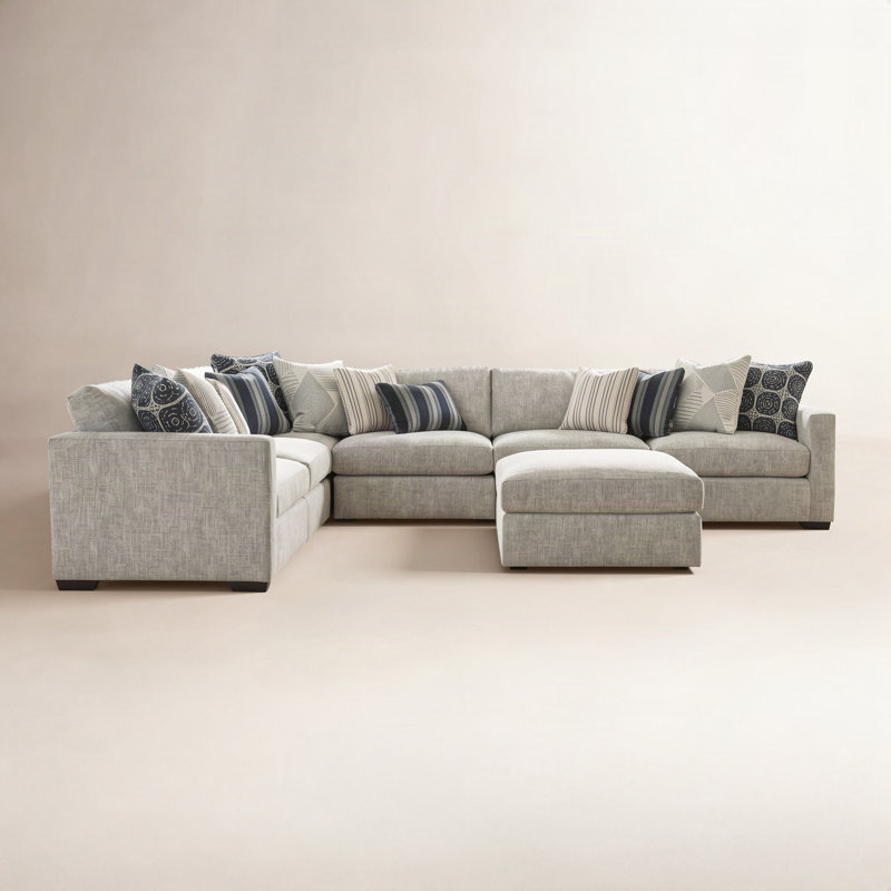 Chrisette Upholstered L-Sectional, Peyton Navy Performance Twill