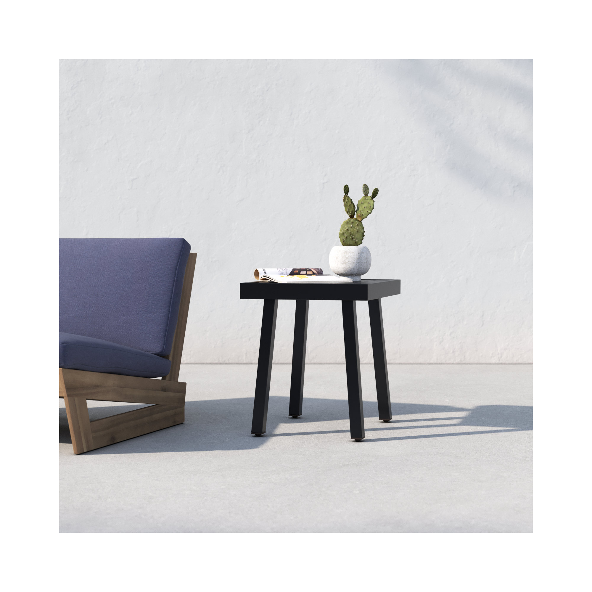 Armando 20'' Aluminum Outdoor Side Table, Black