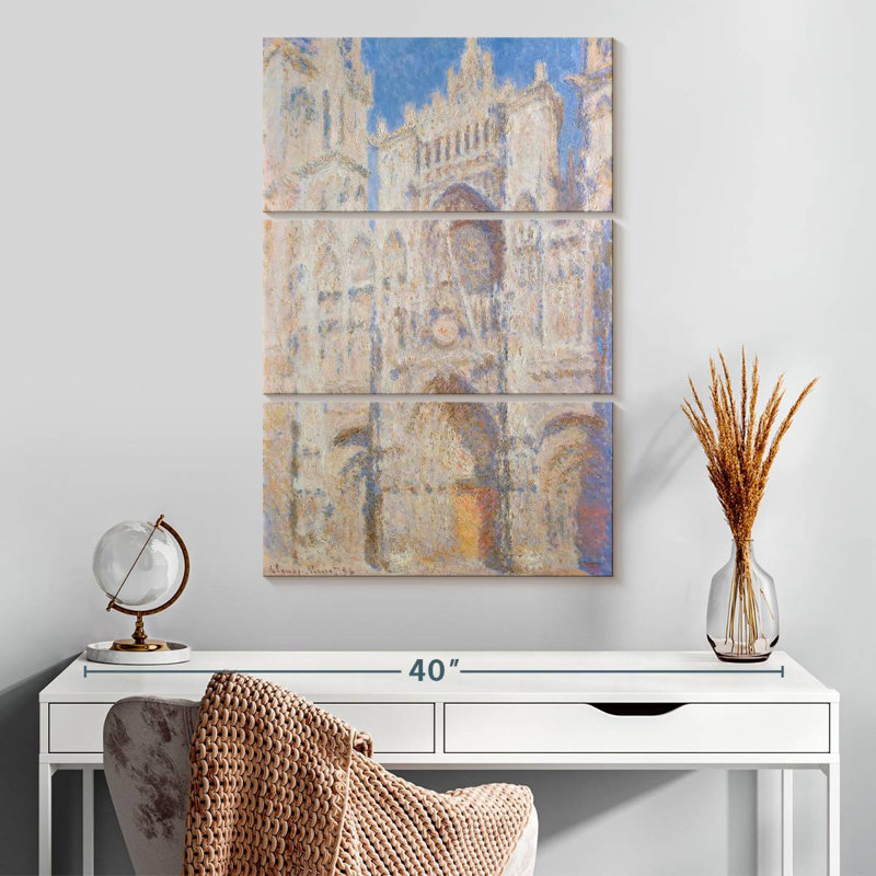 Adella Rouen, cathédrale, portail, soleil, 1894, H 32 po x l 20 po