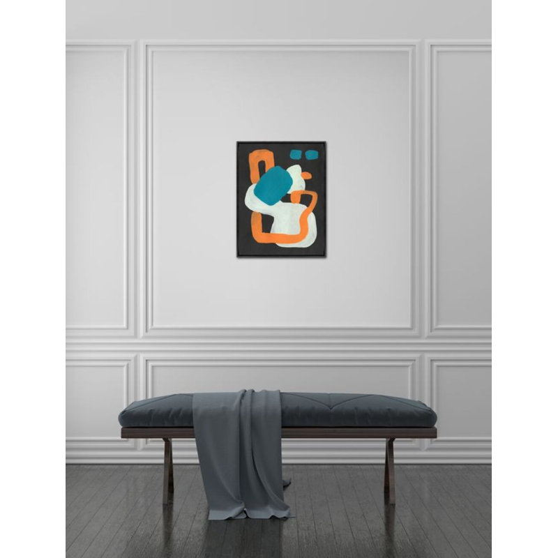 Formes colorées sur fond noir II, H 41,5 po x l 31,5 po