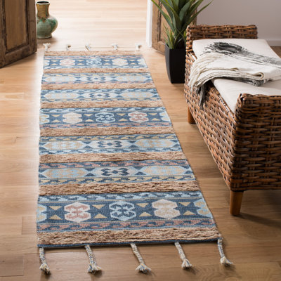 Tapis bleu en laine Joppatowne
