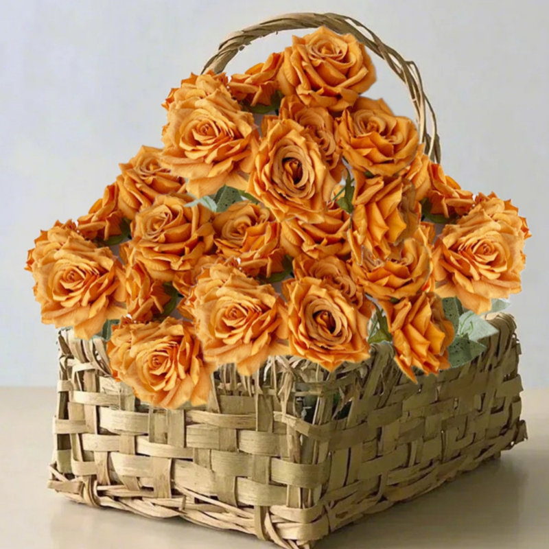 2 paquets de roses artificielles, Orange