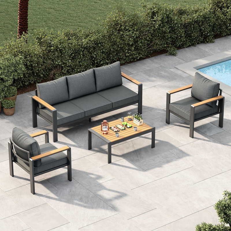 Ensemble de canapé modulaire en aluminium pour conversation modulaire en aluminium