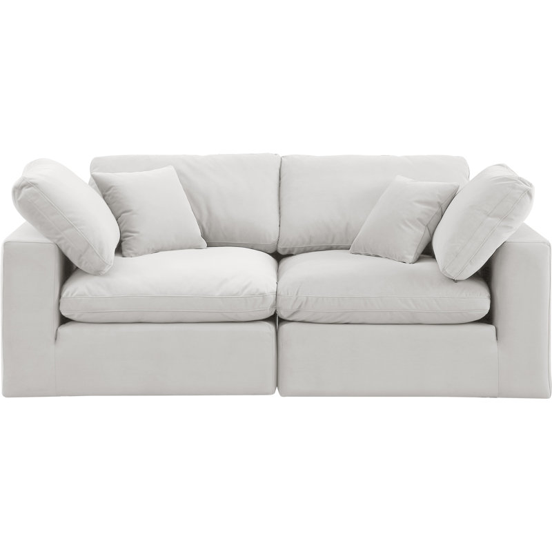 Canapé modulaire Hoggins, Velours crème