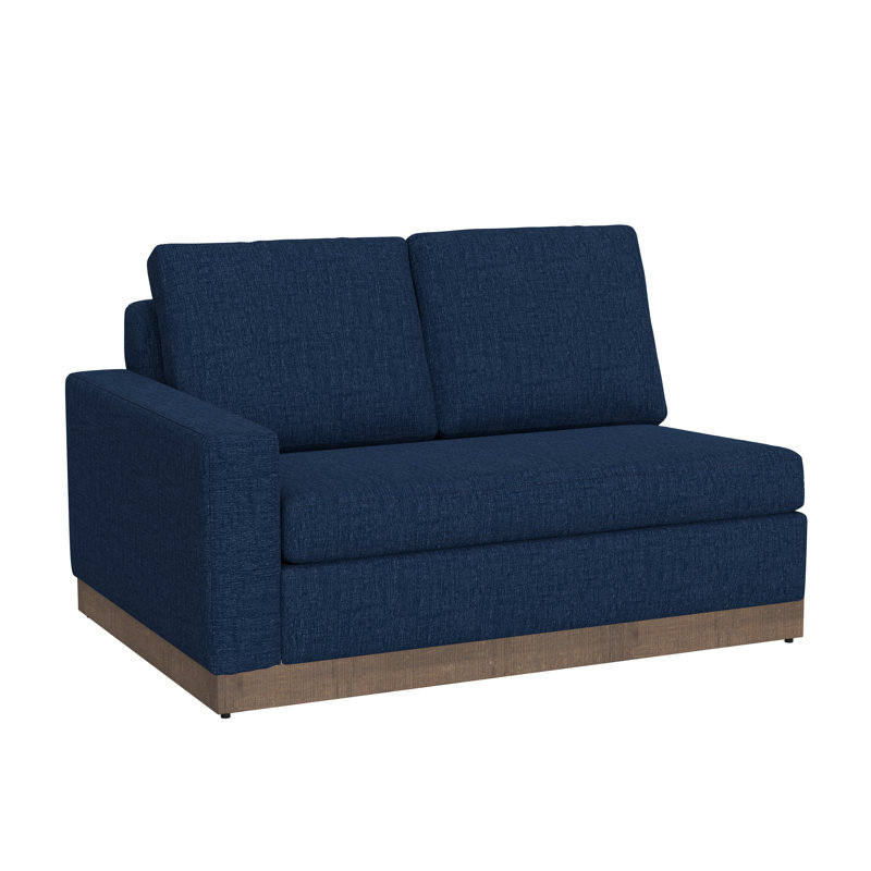 Causeuse modulaire Jeni LAF, 2 coussins, 58 po, bois massif, banc, H 36,25 po x l 89,5 po x P 39 po, Gris clair