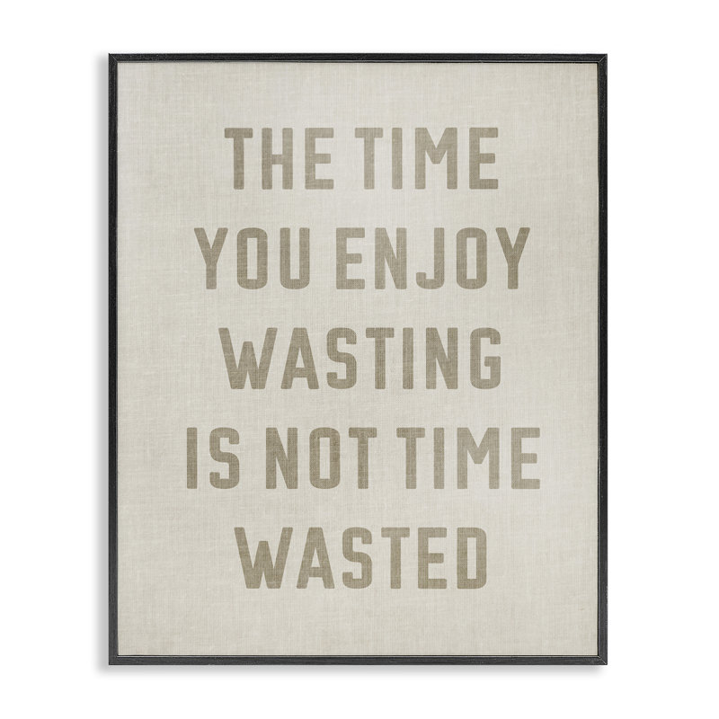 «Not Time Wast Expression», estampe numérique encadrée par Daphne Polselli, H 14 po x l 11 po, Giclée encadrée noir minuit