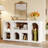 59" White Console Table, Modern Entryway Table with 6 Cube Storage Organizer