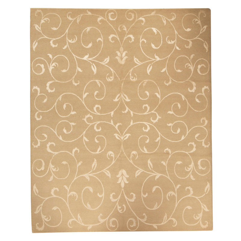 Hand Knotted Area Rug in Beige
