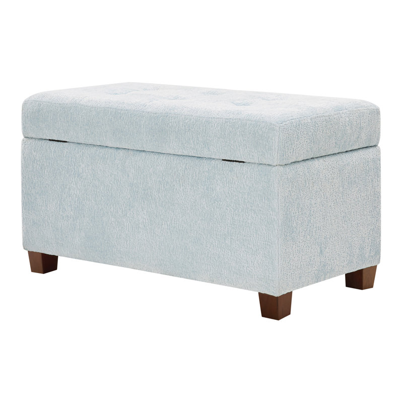 Repose-pieds avec rangement Metro, Polyester bleu ciel