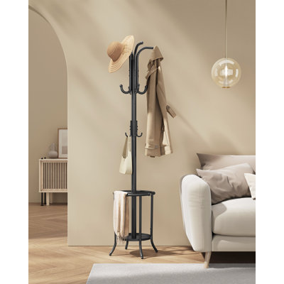 Coat Rack with Umbrella Holder and 12 Hooks