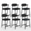 Ensemble de 6 tabourets de bar 26 po à hauteur de comptoir avec dossier en bois et siège rembourré, tabourets de bar à structure en métal avec accoudoirs et repose-pieds
