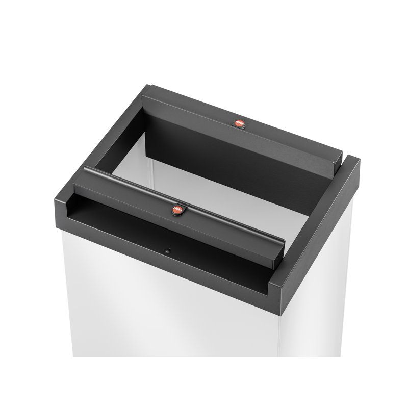 Stainless Steel Bin, 35 L., Black / White
