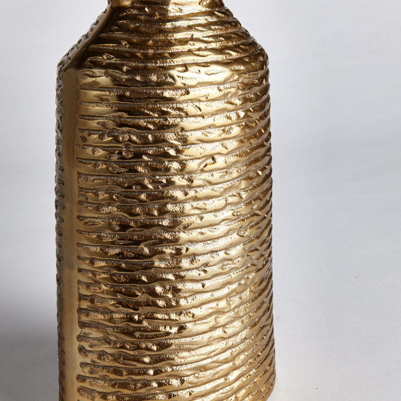 Handmade Aluminum Table Vase, 12.5" H x 6.5" W x 4.5" D