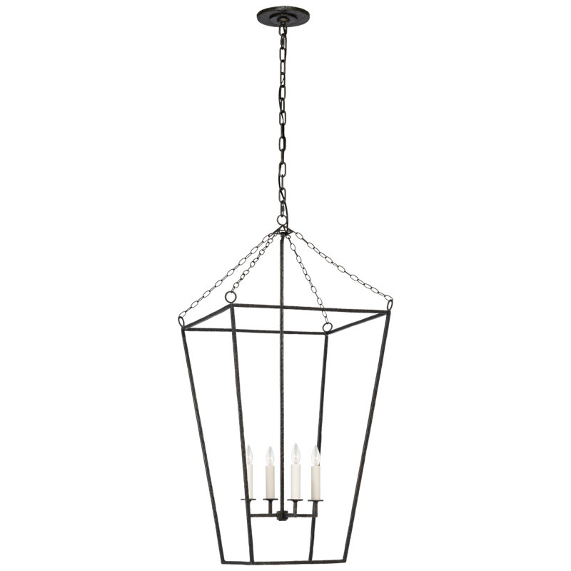 Malloy 4 - Light Chandelier, Aged Iron, 38.25" H x 18.5" W x 18.5" D