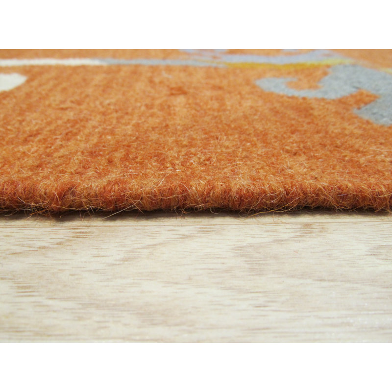 Maya Kilim Rust Flatweave Wool Traditional Oriental Handmade Area Rug, Rectangle 5'6 x 8'