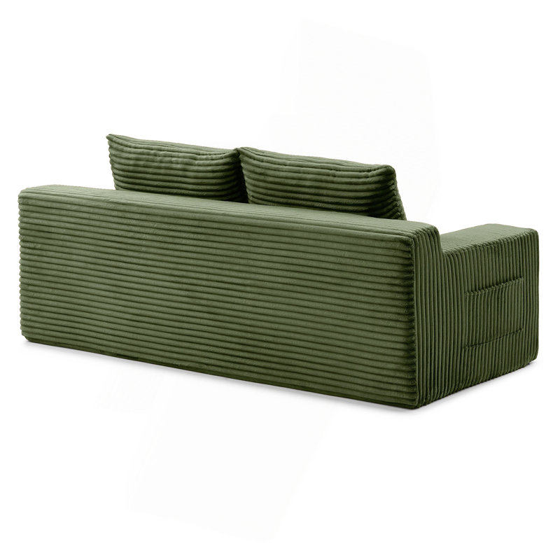 Canapé-lit à mémoire de forme en mousse, lit convertible 2 en 1 pliant, sans assemblage, Vert