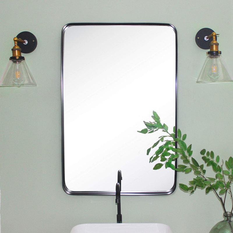 Miroir de salle de bain Arthers, Noir mat, H 36 po x l 24 po