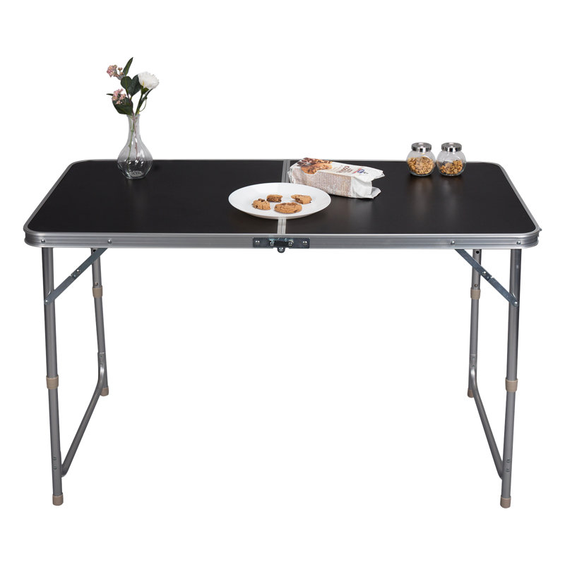 Matamoras Rectangular Wood Folding Outdoor Camping Table , 120cm cm W 60cm cm D, Black