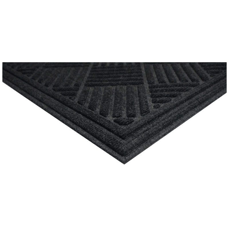 Chess Ribbed Mat 4" x 6", Black, 48" W x 72" L